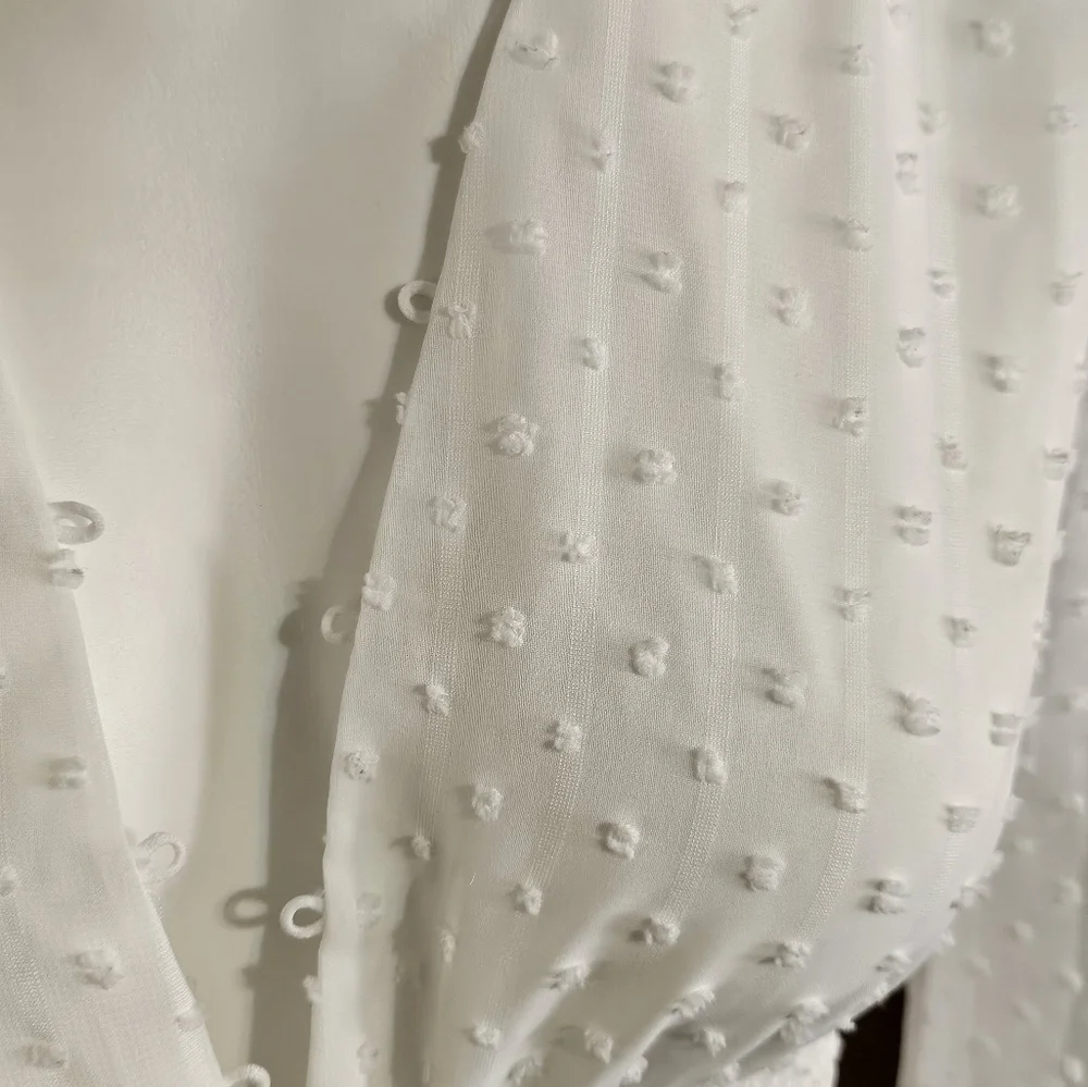 Shein Swiss Dot Shirred Crop top White Size XS